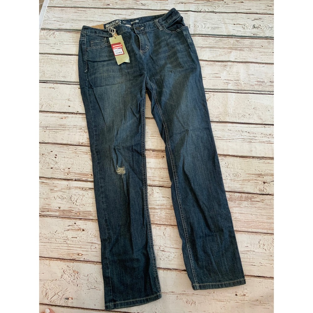 Mossimo Supply Co Skinny Jeans Womens 11R Dark‎ Wash Low Rise Distressed NWT